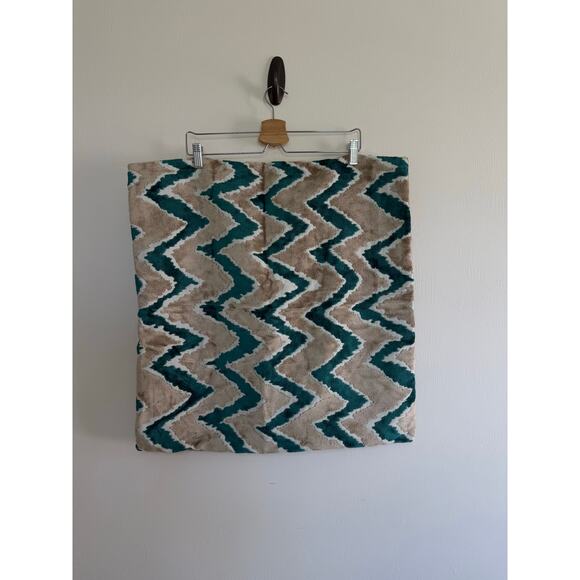 boutique tan brown beige green velvet zigzag missoni style deco pillow shams - Picture 3 of 5